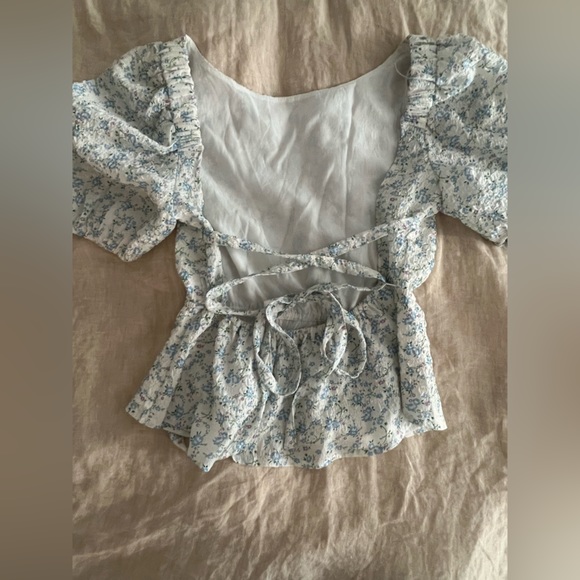 **NWOT**Altar'd State Annabella Floral Top; Size S; open back with crosstie - Picture 2 of 7